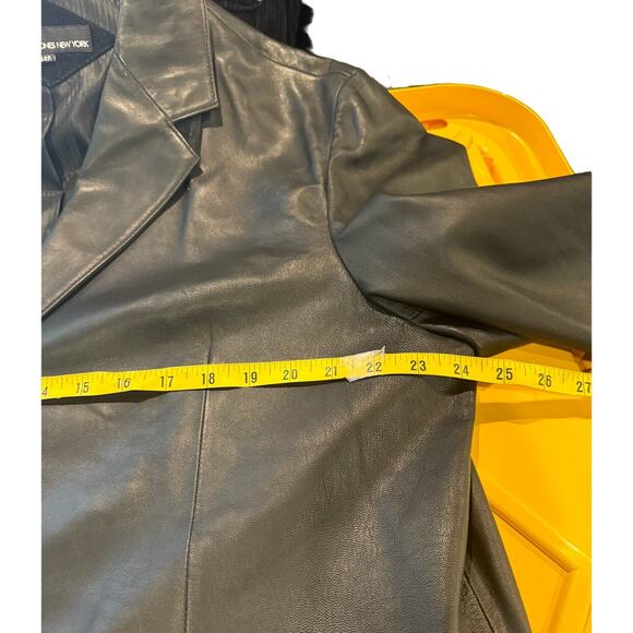 Vintage Black 100% Leather JNY Jones New York Mens Leather Jacket‎ Coat 44R - Picture 15 of 16